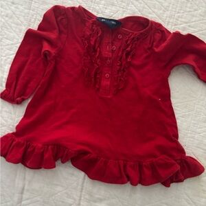 Ralph Lauren Valentine Red Button-Up Top
